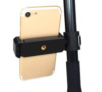 BRIGHTFUFU Soporte para Teléfono Cierre de Seguridad, Clip de Sujeción Doble Agujeros, Tamaño Compacto, Color Negro, Paquete de 3 Unidades, Adecuado para Selfie y Fotografía Móvil al Aire