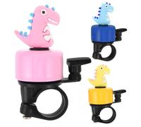 BRIGHTFUFU Timbre de Bicicleta Aleación de Aluminio 3 Piezas con Diseño de Dinosaurio Sonido Fuerte y Clara para Pequeños para Bicicletas de Montaña y Triciclos en Calles Concurridas