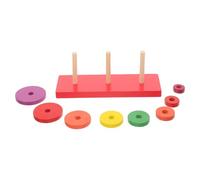 BRIGHTFUFU Torre de Apilamiento de Madera para Niños Juguete Educativo Juego de de Anillos Desarrollo de Habilidades Coordinación Mano- 1 Juego