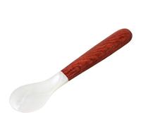BrightGlow 2 cucharas de concha natural con mango de madera de pera, diseño creativo, cucharas de café, cucharas de empalme, cucharas pequeñas, cucharas de avena, cucharas versátiles, para el hogar