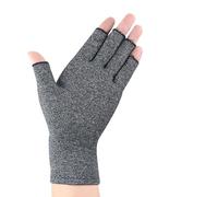 BrightGlow 2 pares de guantes de artritis guantes de compresión reumática guantes de compresión guantes sin dedos guantes unisex agarre mitones guantes de algodón guantes sin dedos, gris, M