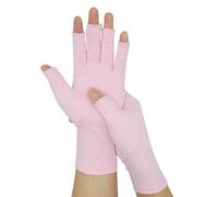 BrightGlow 2 pares de guantes de compresión para artritis, guantes de ciclismo sin dedos, acolchados, guantes de medio dedo, guantes antideslizantes para exteriores, guantes para artritis reumatoide
