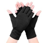 BrightGlow 2 pares de guantes de compresión para artritis, guantes de ciclismo sin dedos, acolchados, guantes de medio dedo, guantes antideslizantes para exteriores, guantes para artritis reumatoide