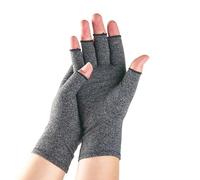 BrightGlow 2 pares de guantes de compresión para artritis, guantes de ciclismo sin dedos, acolchados, guantes de medio dedo, guantes antideslizantes para exteriores, guantes para artritis reumatoide