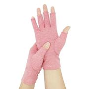 BrightGlow 2 pares de guantes de compresión para artritis, guantes de ciclismo sin dedos, acolchados, guantes de medio dedo, guantes antideslizantes para exteriores, guantes para artritis reumatoide