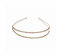 BrightGlow Diadema de doble capa con brillantes de metal, diadema para el pelo, para bodas, novias, elegante tocado para fiestas y uso diario, #7 oro