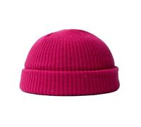 BrightGlow Gorro de invierno para hombre y mujer Trawler Beanie Watch Hat Roll-up Edge Skullcap Short Fischer Mütze mit Strickbündchen Beanie Mütze Warm Skimütze Acryl Strickmütze, Rosa#1, Talla única