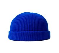BrightGlow Gorro de invierno para hombre y mujer Trawler Beanie Watch Hat Roll-up Edge Skullcap Short Fischer Mütze mit Strickbündchen Beanie Mütze Warm Skimütze Acryl Strickmütze, azul, Talla única