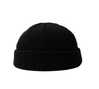 BrightGlow Gorro de invierno para hombre y mujer Trawler Beanie Watch Hat Roll-up Edge Skullcap Short Fischer Mütze mit Strickbündchen Beanie Mütze Warm Skimütze Acryl Strickmütze, Negro , Talla