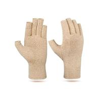 BrightGlow Guantes de compresión para artritis - Unisex, algodón/poliéster, para mujeres adultas con artritis, negro, S, M, L, XL, beige, M