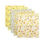 BrightGlow Paquetes de tela de patchwork, tela con estampado de abejas, margaritas, dibujos animados, tela impresa para coser, colcha, paquete de tela con estampado floral para bricolaje, cerca
