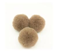 BrightGlow Pompón de piel sintética de 8 cm, pompones suaves para manualidades, bolas pompón grandes, pompones de piel sintética, bolas DIY, pompones de piel de conejo para gorros y beanies, color