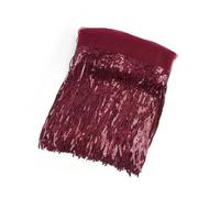 BrightGlow Ribete de flecos para coser, cadena de lentejuelas, 30 cm de ancho, cinta de flecos de The Yard Dance, flecos de lentejuelas, ribete para manualidades, ropa, color rojo vino, 1 yarda