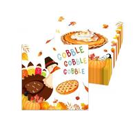 BrightGlow Servilletas decorativas de Acción de Gracias Servilletas Otoño Calabazas y Hojas Servilletas de Papel con Diseño Otoño Acción de Gracias Decoración de Mesa de Hojas de Otoño Servilletas de