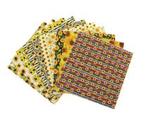 BrightGlow Tela de algodón con estampado de girasoles, tela de patchwork, paquete de tela de algodón, tela impresa, paquete, patchwork, para manualidades, costura, tela de algodón, 10 unidades, 25 x