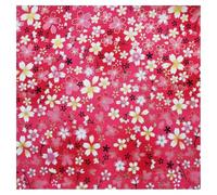 BrightGlow Tela de algodón por metro, estilo japonés con flores, tela para coser, sarga impresa, tela para decoración, tela para disfraces, flores impresas, tela para DIY, costura hecha a mano, rojo