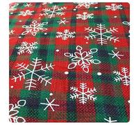 BrightGlow Tela por metros - Tela de Navidad a cuadros con copos de nieve - Motivo navideño - Cuadrados de tela decorativos con patrón vichy - Tela para coser - Tela a cuadros - 5# 200 x 145 cm