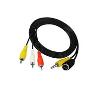 Brightium Adaptador de Conexión PC a TV/VIDEO Mini-Din 4P, Jack y 3 RCA para transmisión de audio y video en alta calidad.