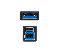 Brightium Cable USB 3.0 para impresora, tipo A/M-B/M, 2 metros, negro; ideal para transferencia de datos rápida y conexión de dispositivos.