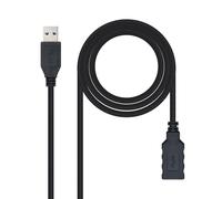 Brightium Cable USB 3.0 Tipo A/M-A/H Negro 3.0 m, alta velocidad de transferencia, ideal para cargar y sincronizar dispositivos electrónicos.