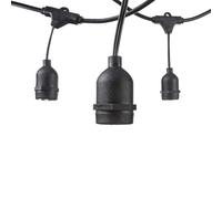 Brightium Cadena de luces exteriores 15 piezas/E27 IP65 14.4M con casquillos suspendidos, ideal para decorar jardines y eventos al aire libre.