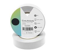 Brightium Cinta aislante PVC blanca 25mmx20m, flexible y duradera, ideal para trabajos eléctricos y protección de cables.