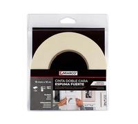 Brightium Cinta doble cara de espuma fuerte, 19x1mm, 10mts, ideal para fijar, montar y reparar objetos en interiores.