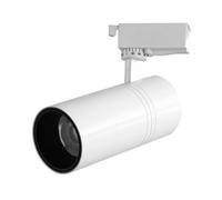 Brightium Foco carril LED 20W 6000K 1800lm 36º orientable, dimensiones 18x6.2 cm, ideal para iluminación en comercios y exposiciones.