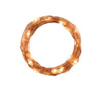Brightium Guirnalda de luces LED con alambre de cobre, 4 m, blanco cálido con pilas de botón, ideal para decoración de interiores y eventos.