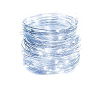 Brightium Guirnalda de luces LED con alambre de cobre, batería 3AA, luz blanco frío, 5 m, ideal para decoración ambiental y festive.