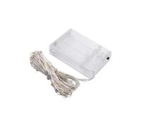 Brightium Guirnalda de luces LED con pilas 3AA, 10 m en PVC y cobre, luz blanca cálida, ideal para decoración y ambientación.