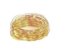 Brightium Guirnalda de luces LED de alambre de cobre, 4 m, color blanco cálido, funcionamiento a pilas, ideal para decoración y ambientación.