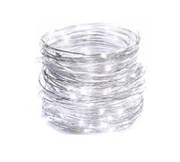 Brightium Guirnalda de luces LED de alambre de cobre, 4 m, color blanco frío, funcionamiento a pilas, ideal para decoración y ambientación.