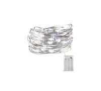 Brightium Guirnalda de luces LED de alambre de cobre, batería 3AA, 5 m, luz blanca fría, ideal para decoración y ambientación.