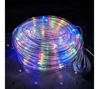 Brightium Guirnalda de luces - tubo de 5 mm, 20 m, blanco frío, IP44, 200 LED, 8 funciones, memoria, temporizador, max. 3.6W, 220-240V.