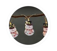 Brightium Guirnalda de muñecos de nieve LED a pilas 1,35m, ideal para decorar en navidad y crear un ambiente festivo.