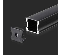 Brightium Kit de montaje - kit para tira led con difusor, medidas 2000x17.2x14.4 mm, color negro, ideal para iluminación moderna y decorativa.*