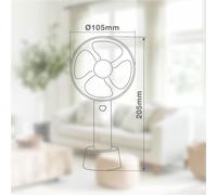 Brightium Mini ventilador de mano USB recargable, color blanco, portátil y ligero, ideal para enfriar en exteriores y viajes.