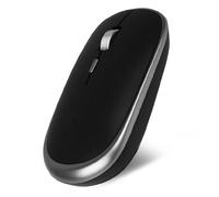 Brightium Ratón inalámbrico Mini - diseño ergonómico, conexión USB Plug & Play, tecnología Silent Click, ambidiestro y resolución Ajustable, Color Negro.