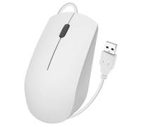 Brightium Ratón óptico - ergonómico, Todoterreno, cableado, con Clic silencioso, diseño Minimalista, Color Blanco. Ideal para Uso Diario.