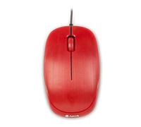 Brightium Ratón USB - 1000 dpi, 3 Botones, Uso ambidiestro, diseño en Color Rojo, Ideal para Trabajo y Juegos.