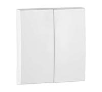 Brightium Tecla doble interruptor blanco Logus 90, compatible con sistemas de domótica, ideal para controlar luces y dispositivos eléctricos.