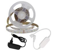 Brightium Tira LED inteligente 5050 y 2835 RGB WW, adaptador con controlador WiFi DC12V, IP20, ideal para decoración y ambientación de espacios.