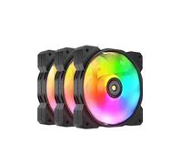 Brightium Ventilador ARGB de 120 mm, pack de 3, con iluminación RGB, soporte de alto flujo de aire y bajo ruido, ideal para mejorar la refrigeración en PC.