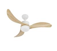Brightium Ventilador DC 24W Blanco 3 Aspas 107D 2424 Lm 3000-4000-6500K Remoto, Regulador de Intensidad, Temporizador, Memoria - Ideal para Frescura y Confort.