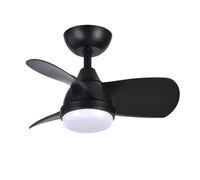 Brightium Ventilador DC 24W Pirdo Negro con 3 aspas, 60D y 2400Lm. Disfruta de 6 velocidades y opciones de luz de 3000 a 6000K. Control remoto, memoria y temporizador para mayor comodidad.