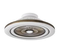 Brightium Ventilador DC 72W 5 Aspas 22x58x58cm 6 Velocidades Control Remoto Temporizador Regulador Intensidad Iluminación 6120lm - Ideal para hogar y oficina.
