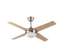 Brightium Ventilador DC con 4 aspas reversibles, temporizador y control remoto, ideal para refrescar y mejorar la circulación del aire en espacios interiores.