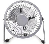 Brightium Ventilador de sobremesa gris oscilante USB 3W, ideal para refrescar espacios reducidos y mejorar la circulación del aire.