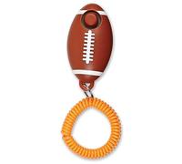 Brightkins, clicker de adiestramiento canino Smarty Pooch en forma de balón de fútbol americano, con correa elástica para la muñeca, soluciones de adiestramiento y comportamiento canino, 1 pieza